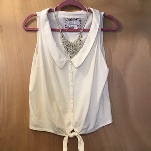 Anthropologie Cotton Sleeveless Top White Medium
